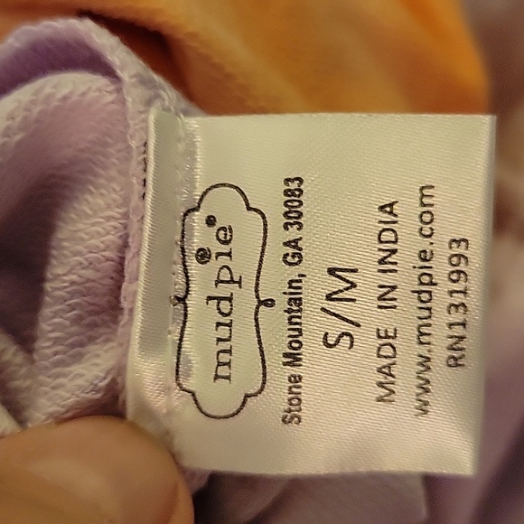 Mud Pie Iris Tie Dye Sweatshirt navy pink white 100% cotton sz Small/Medium …New - Picture 8 of 9